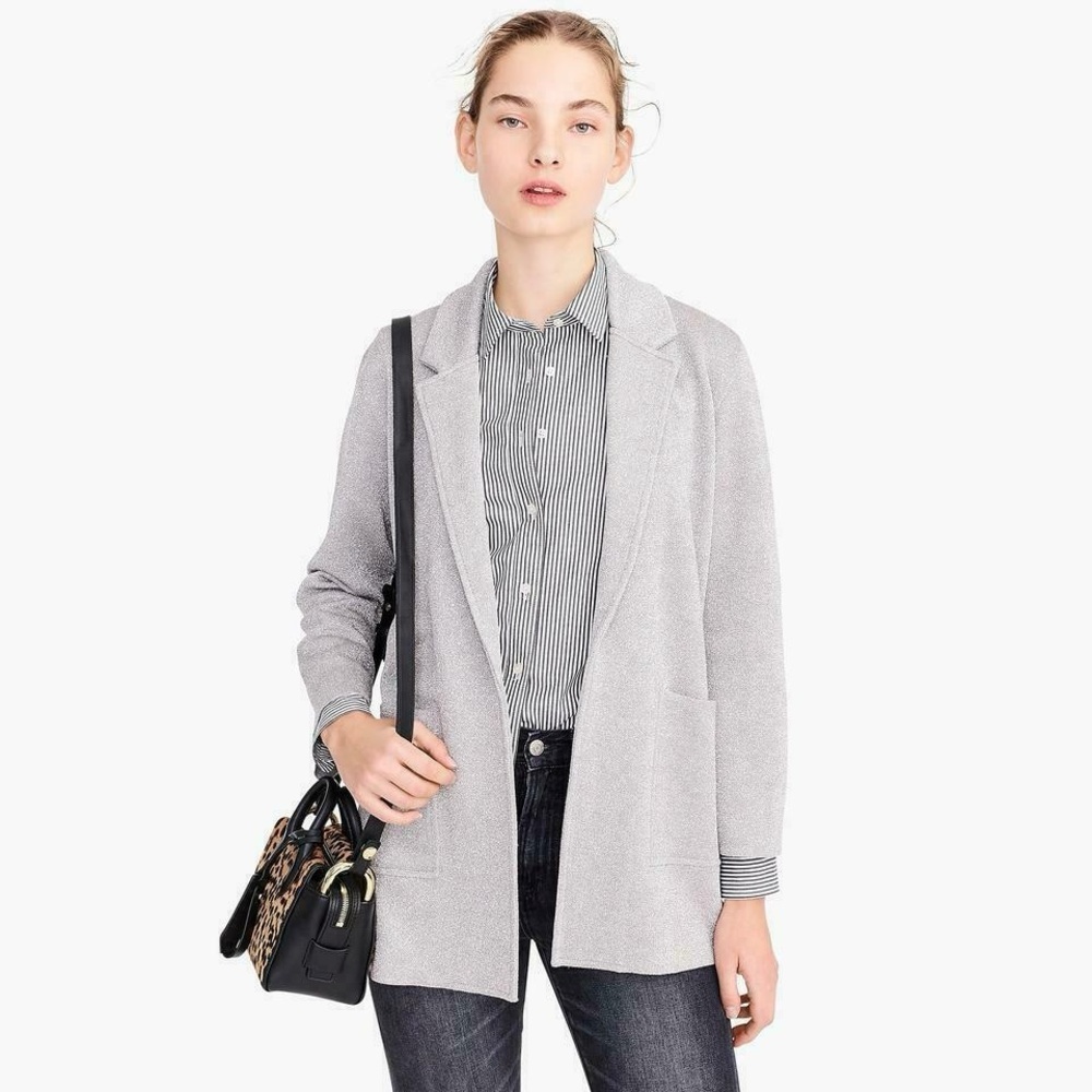 J.Crew | Sophie Open Front Sweater Blazer Heather Gray Size XS Classic J0244‎